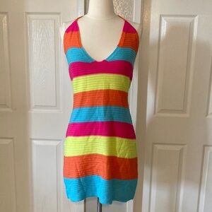 ❗️5X$30❗️ Colorful Striped Beach  Dress Size Medium 100% acrylic